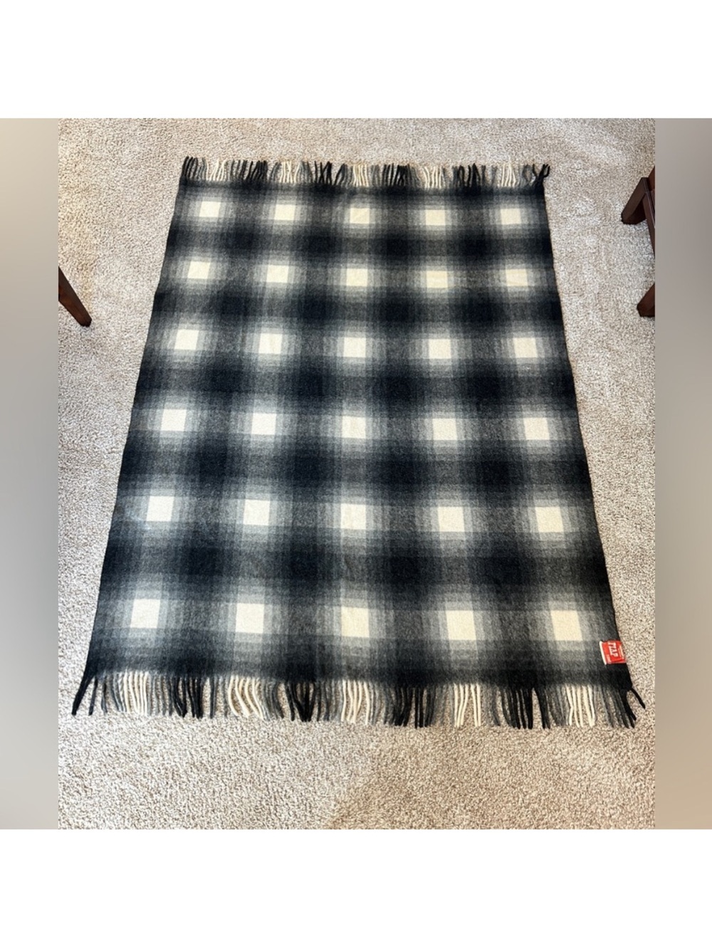 Thermotex Thermoplaid Fiap
Tome Plaid Vintage Wool Blanket with Tassels. 56x70 - Picture 5 of 9
